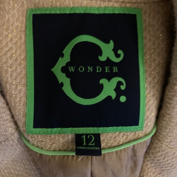 C.Wonder Gold Metallic Wool Blazer *rare* - Picture 3 of 5